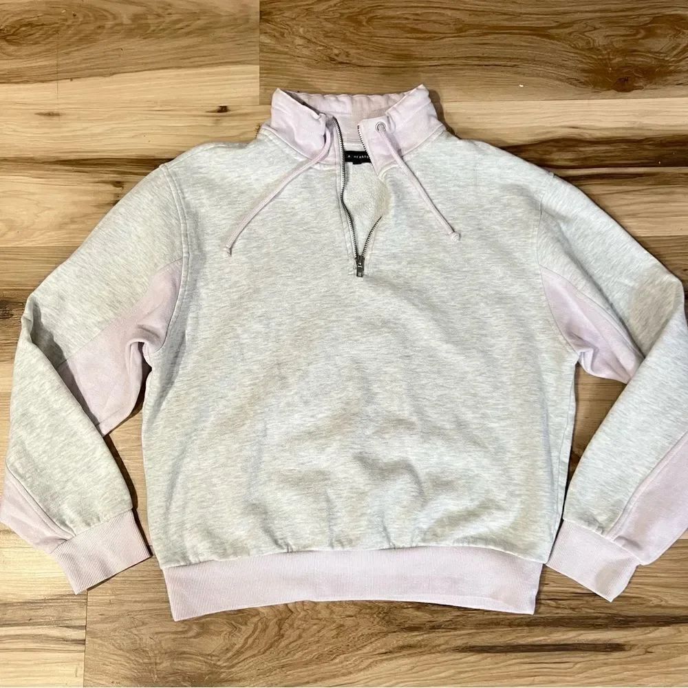 L.A. Hearts Grey and Purple Cropped Sweatshirt Women’s Small